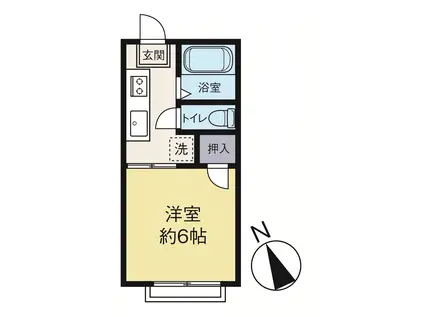 山手ハイツ(1K/1階)の間取り写真