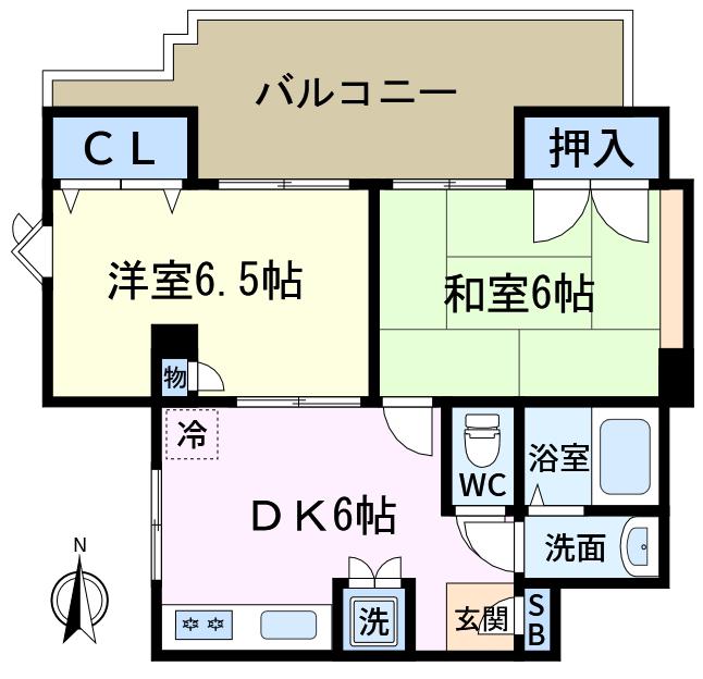 NIKOリバーハイム(2DK/3階)の間取り写真