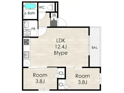 AVANTIO ANHELO(2LDK/2階)の間取り写真