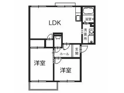 パティオふじ(2LDK/1階)の間取り写真