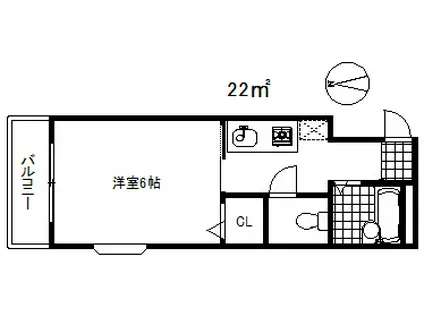マサキハイム(1K/3階)の間取り写真