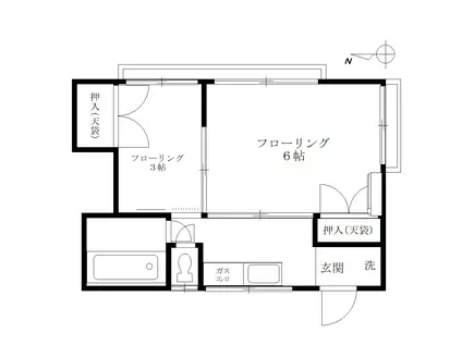 戸山いずみ荘(2K/2階)の間取り写真