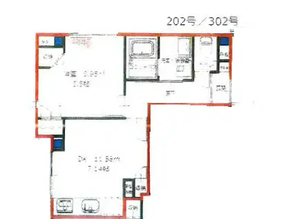 ラフォール 十条(1DK/2階)の間取り写真