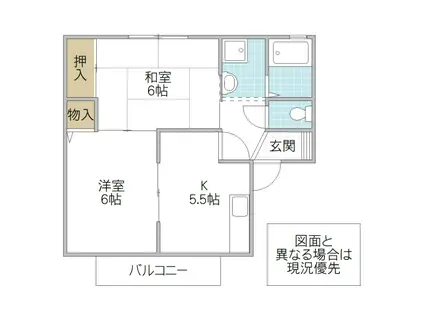 プロシードウィルK(2K/1階)の間取り写真