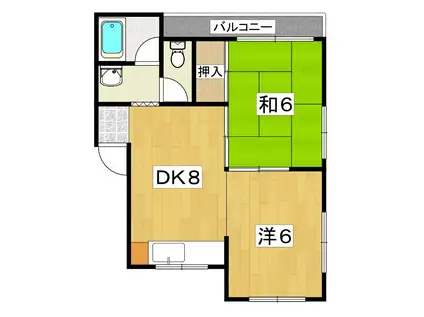 マンションレックス(2DK/1階)の間取り写真