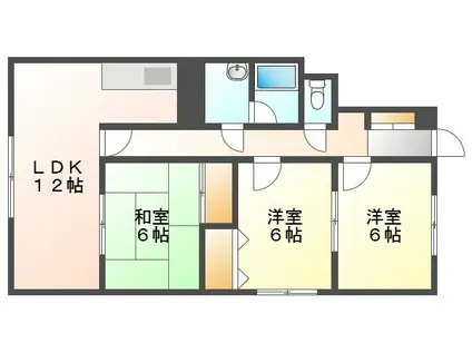 ヤナセマンション(3LDK/3階)の間取り写真