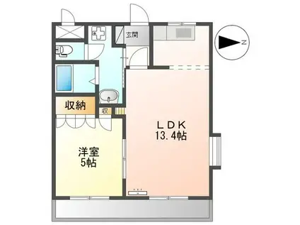 サンクス(1LDK/2階)の間取り写真