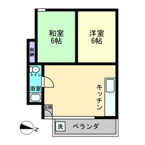 レジデンス牛田(2DK/3階)の間取り写真