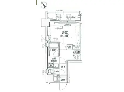 アイルプレミアム駒込(1K/8階)の間取り写真