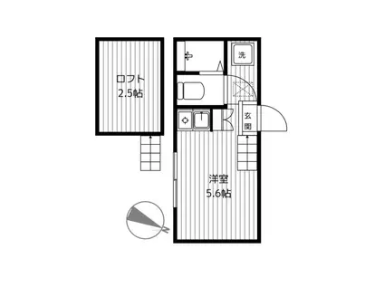 カーサES I(ワンルーム/1階)の間取り写真