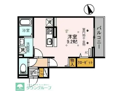 ラ・フェリーチェ(ワンルーム/2階)の間取り写真