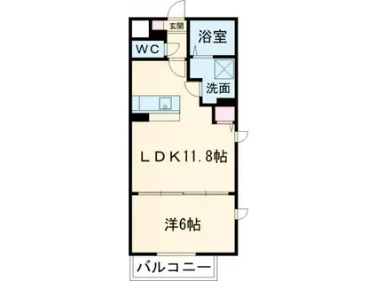 ラミューズ宮みらい(1LDK/5階)の間取り写真
