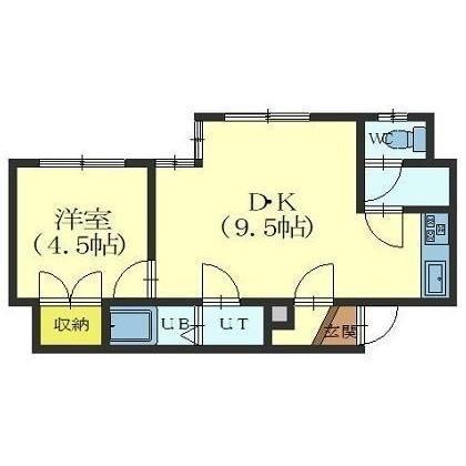ハイツヒロIII(1LDK/2階)の間取り写真