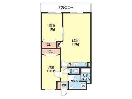 U-BUIL箕島II(2LDK/3階)の間取り写真