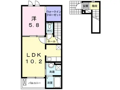 グット プレイスII(1LDK/2階)の間取り写真