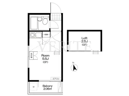 ライフピアセレクト(ワンルーム/2階)の間取り写真