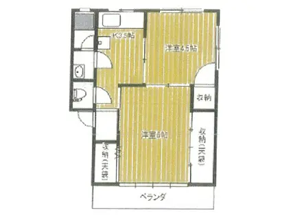 KIテックJマンション(2K/3階)の間取り写真