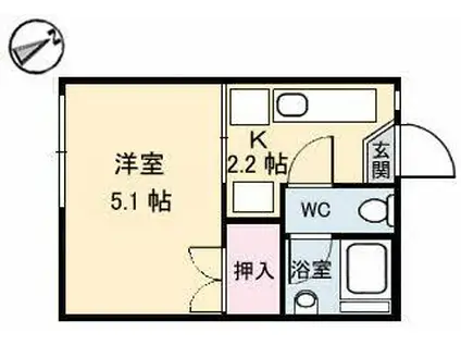 昭和ハイツ(1K/2階)の間取り写真