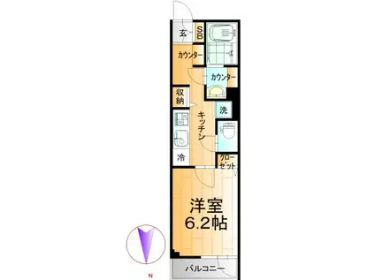 LIBERTE大森(1K/2階)の間取り写真