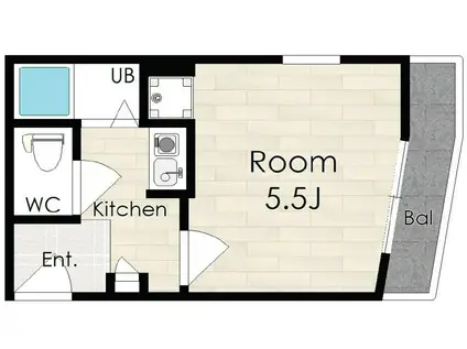 SAINT HILLII(1K/1階)の間取り写真