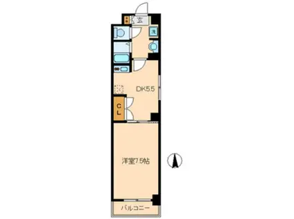 アルテールコート(1DK/9階)の間取り写真