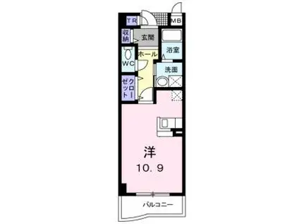 アルカンシェル(1K/2階)の間取り写真