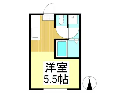 アフロディーテB(ワンルーム/2階)の間取り写真