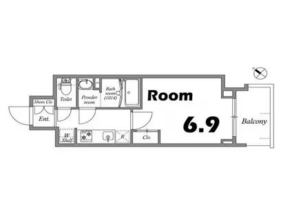 GENOVIA神戸湊川公園(1K/10階)の間取り写真