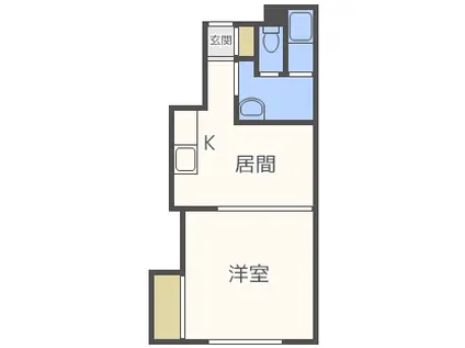 エスパシオ(1DK/3階)の間取り写真