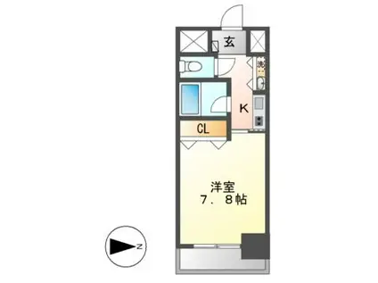 アクシス桜通内山(1K/2階)の間取り写真
