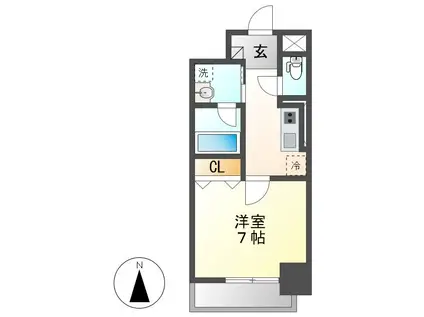 DIAMOND MOON(1K/4階)の間取り写真