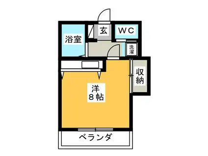 コーポベルフォール(ワンルーム/2階)の間取り写真