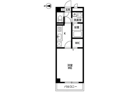 アンプルールフェールバレルコート(1K/1階)の間取り写真