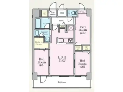 LUXENAPAWS南行徳(3SLDK/5階)の間取り写真