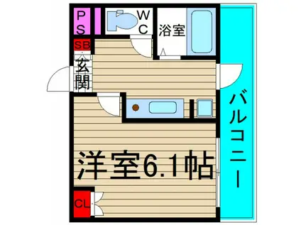 ベルジュゼンシン(1K/7階)の間取り写真