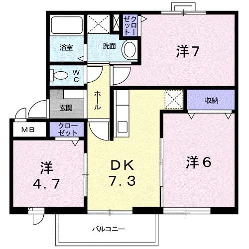 JR東海道本線 藤枝駅 徒歩12分 2階建 築31年(3DK/2階)の間取り写真