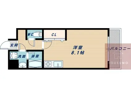 アーデン江坂II(ワンルーム/11階)の間取り写真