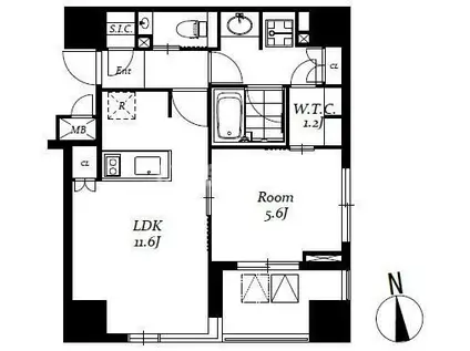 レジディア日本橋馬喰町III(1LDK/7階)の間取り写真