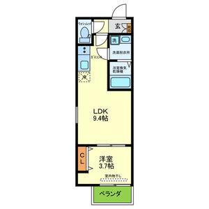 BADGE YATA(1LDK/2階)の間取り写真