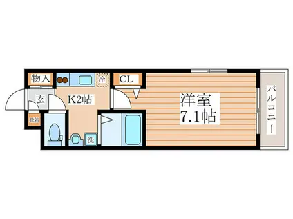 クレール南町(1K/1階)の間取り写真