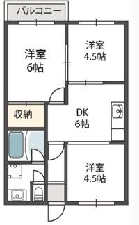メモリーハイツ(3DK/2階)の間取り写真