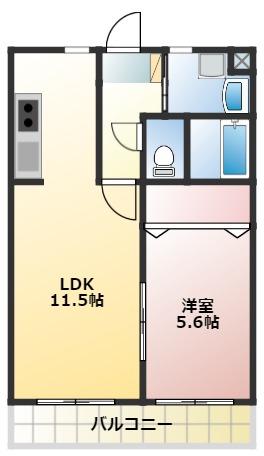 アモリールI(1LDK/4階)の間取り写真