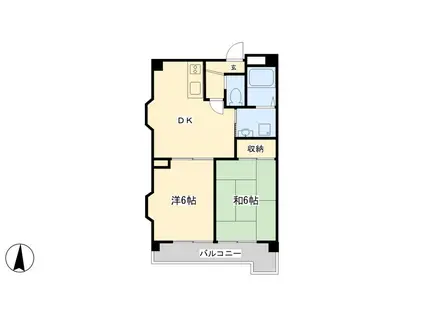 第2オンセイマンション(2DK/4階)の間取り写真