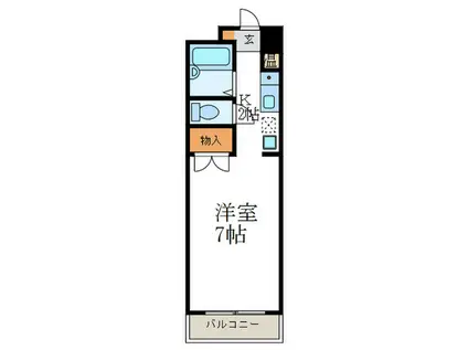 サンライズ木野(1K/3階)の間取り写真