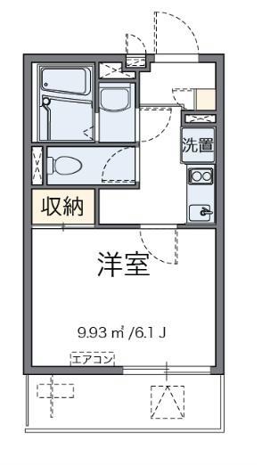 U&SIII(1K/2階)の間取り写真