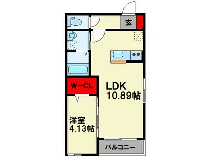 BRAVE BASE 菰田西(1LDK/1階)の間取り写真