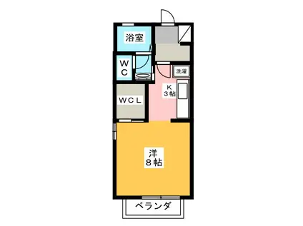 ブルファーニB(ワンルーム/1階)の間取り写真