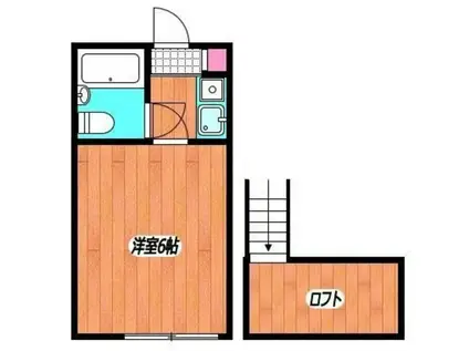 サニーコートS(1K/2階)の間取り写真