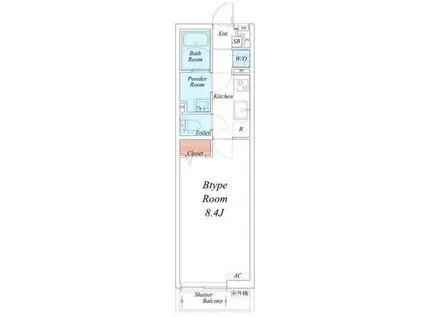 リブリ・STELLA HANA(1K/1階)の間取り写真