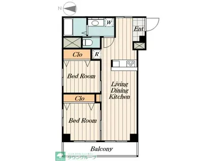 池袋アビタシオン(2LDK/7階)の間取り写真